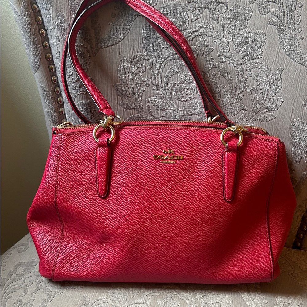 Coach Cherry Red Leather Satchel